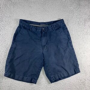 Banana Republic Shorts Men 33 Linen Cotton Blue Chino Travel Preppy‎ Casual